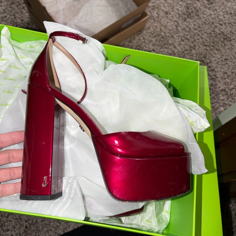 Sam Edelman Burgundy Platform Heels